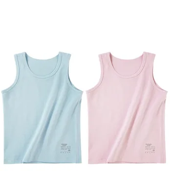 

2020 Summer High Quality Children's Vest Thin ColorT-shirt Cotton Breathable Sweat Boys and Girls Leisure