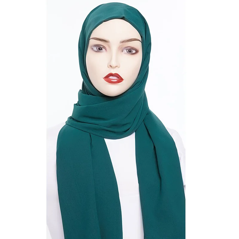 Ближнего Востока мусульманское однотонное Цвет хиджаб Дубай Саудовской Аравии в