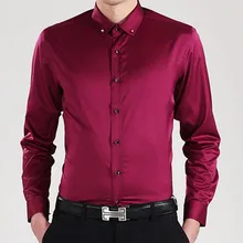 Мужские рубашки с длинными рукавами и отложным воротником для работы Camisa, воздухопроницаемая Удобная однотонная одежда ярких цветов с кристаллами