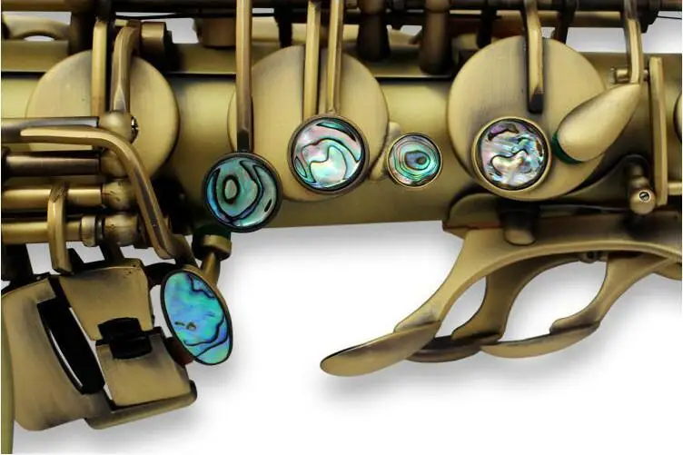 Профессиональный Bb Tune латунный тенор саксофон матовый античный медный Abalone музыкальный инструмент пуговица с дизайном «ракушка» Sax с мундштуком