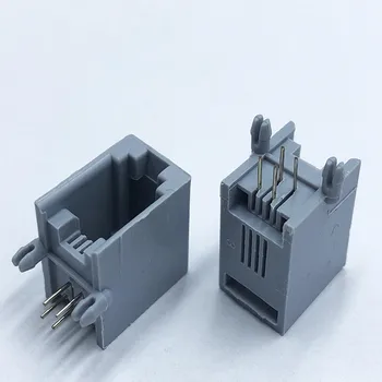 

100pcs RJ11 Socket Telephone 90 Degrees 4Pin Crystal Female 4p4c Socket