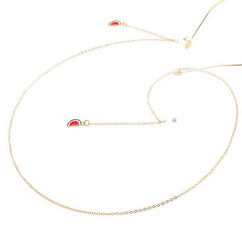 

Cute Fashion Small Fruit Watermelon Pendant Glasses Chain For Women Kids Charm Sunglasses Chain Metal Hanging Neck Rope
