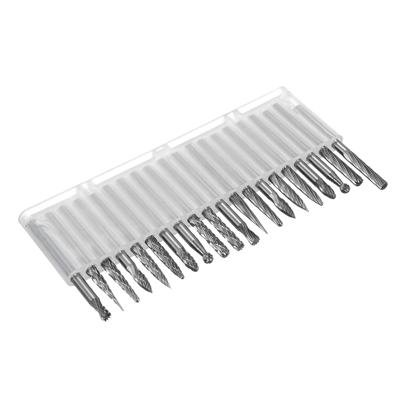 20Pcs Tungsten Steel Solid Carbide Burrs For Rotary Tools Bit Accessories Woodworking Milling Cutter Polishing