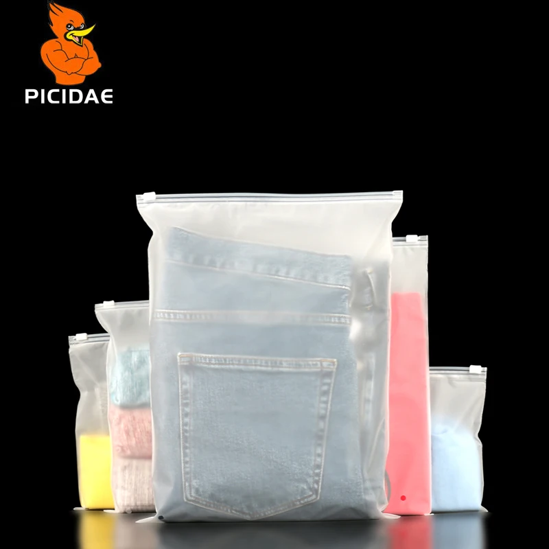 застежка молния матовый прозрачный пластиковый мешок для хранения Ziplock