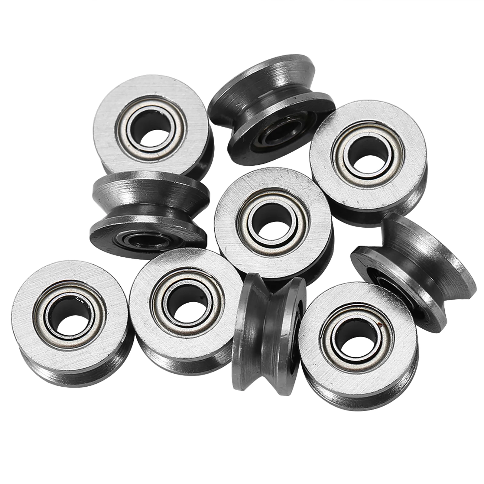 10pcs 624ZZ U V Groove Ball Bearing Guide Pulley For Rail Track Linear Motion System