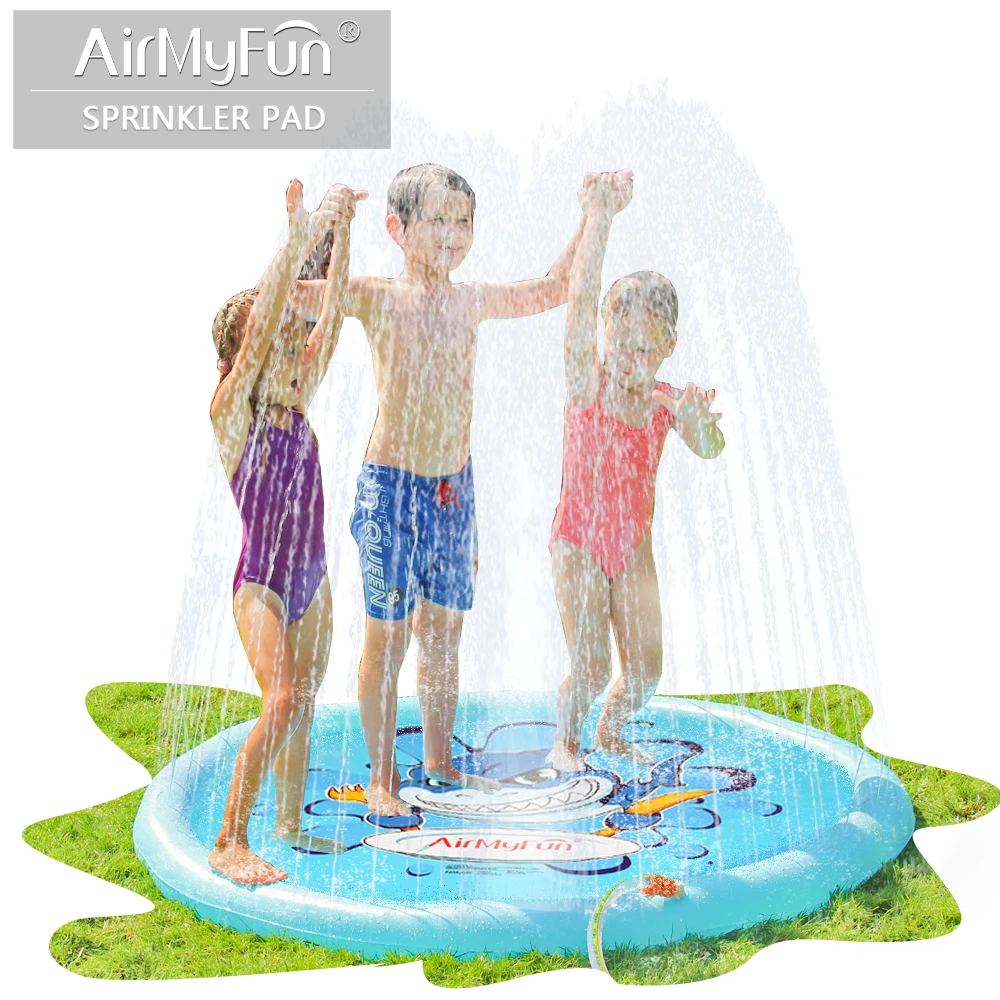 Splash Sprinkler Pad Suitable for Holding Summer Park AirMyFun Shark Sprinkle & Splash Play Mat Fun Backyard Fountain Play Mat for Kids Shark Sea World Theme Splash Sprinkler Pad Suitable for Holding Summer Park AirMyFun Shark Sprinkle & Splash Play Mat Fun Backyard Fountain Play Mat for Kids Shark Sea World Theme