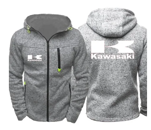 Зимнее пальто Kawasaki Moto логотип мужские повседневные толстые теплые толстовки хлопковая куртка мотоциклетные гоночные толстовки h YU