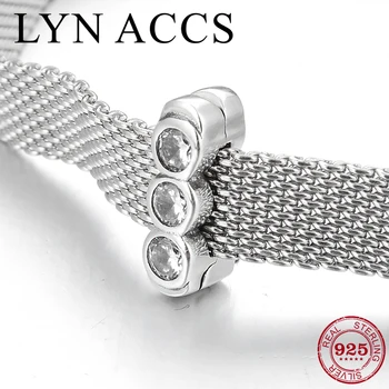 

DIY Gift 925 Sterling Silver Letter I Clear CZ Clip beads for Women Fit Original Reflection Charms Watch Bracelet Jewelry Making