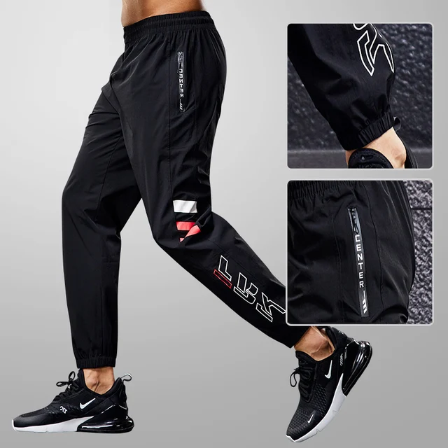 Quick Drying Sport  Pants Men Running Pants With Zipper Pockets Training  Joggings Men Pants Soccer Pants Fitness Pants For Men black A2