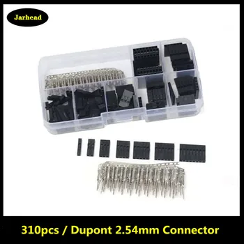 

310Pcs/set 2.54mm Male+Female Dupont Wire Jumper Line Cable 1/2/3/4/5/6/8 Pin Header Connector Housing Electronic DIY Kit