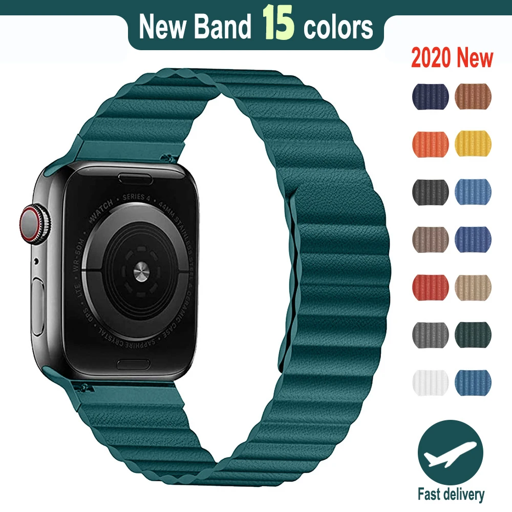 Ремешок из искусственной кожи для apple watch band 44 мм 40 сменный Браслет iWatch series 6 5 4 3 2 42