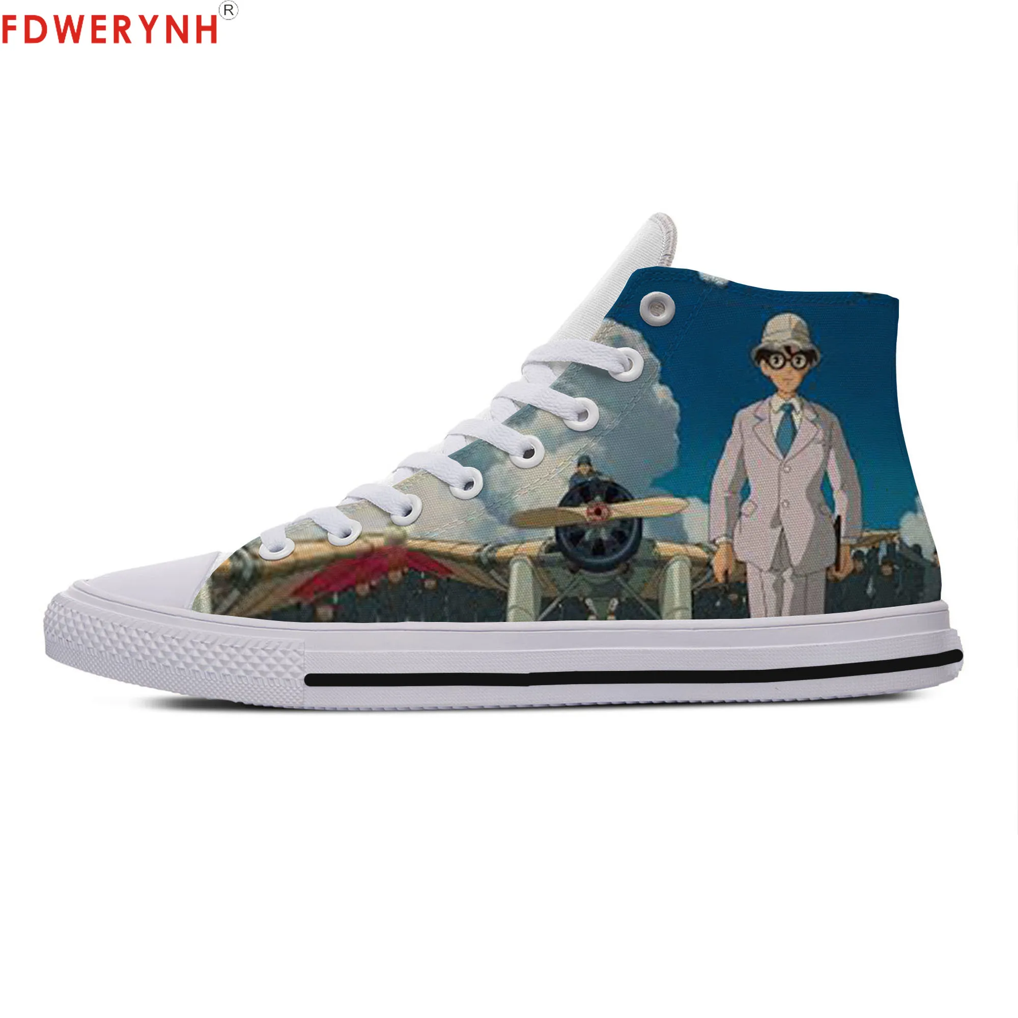 

Men Walking Customized Canvas Shoes High Studio Ghibli The Wind Rises Kawaii Miyazaki Hayao Cute 90s Women Breathable Shoes