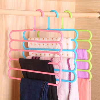 

5 layers Non-slip MultiFunctional Clothes Hangers Pants Storage Hangers Cloth Rack Multilayer Storage Scarf Tie Rack Hanger 1PC