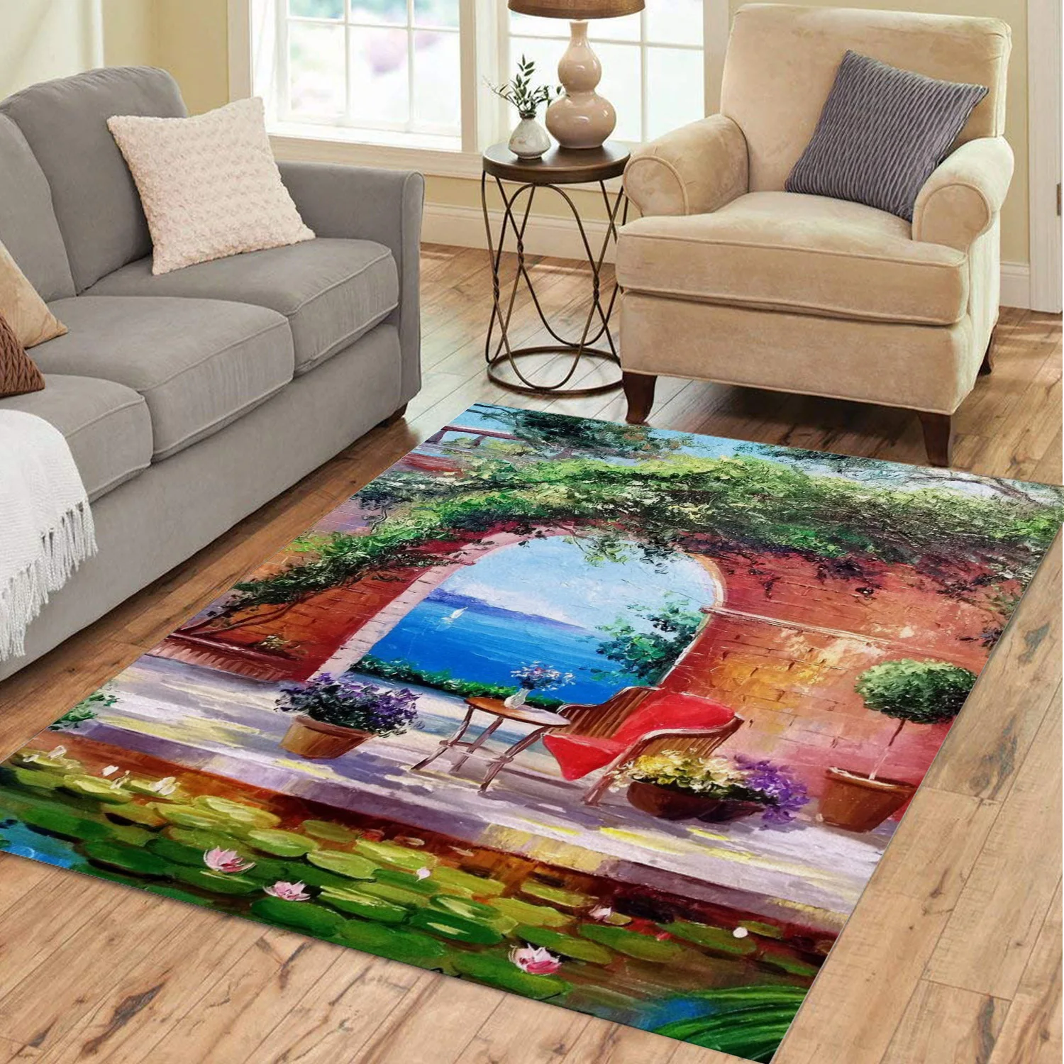 A cozy courtyard Board Carpet Soft Rug Cat Mat For Living Room Bathmat Child Adult Play Door Dropshipping | Дом и сад