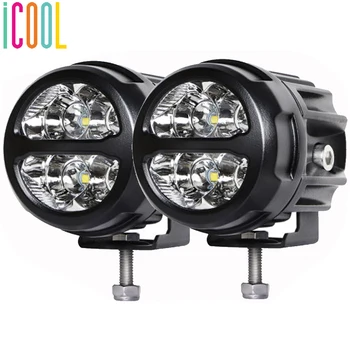 

2Pcs 3'' Inch Motorcycle Headlight 6000k White Bright 4 LED Working Spot Lights Motorbike Fog Lamp LED Scooters Spotlight