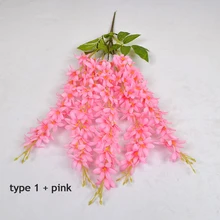  5 head/bunch Artificial Clove Flower Vines Garland Fake Silk Wisteria Wedding Party Decor Hanging Rattan Home Decoration 