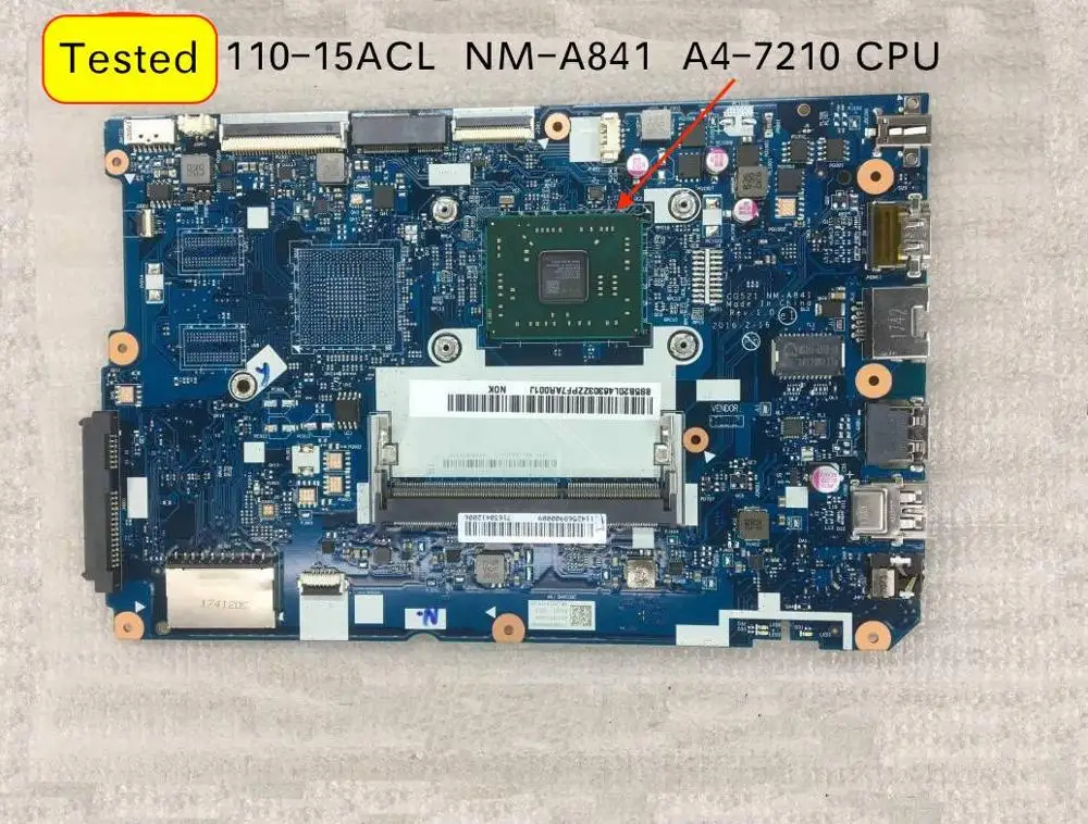Для lenovo 110-15ACL NM-A841 материнская плата с процессором AMD A4-7210