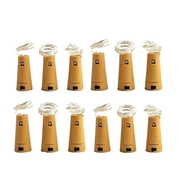 

10 LED Wine Bottle Light Stopper Light Battery Powered Fairy String Lights for Wedding Party ,12-Pack,Warm White