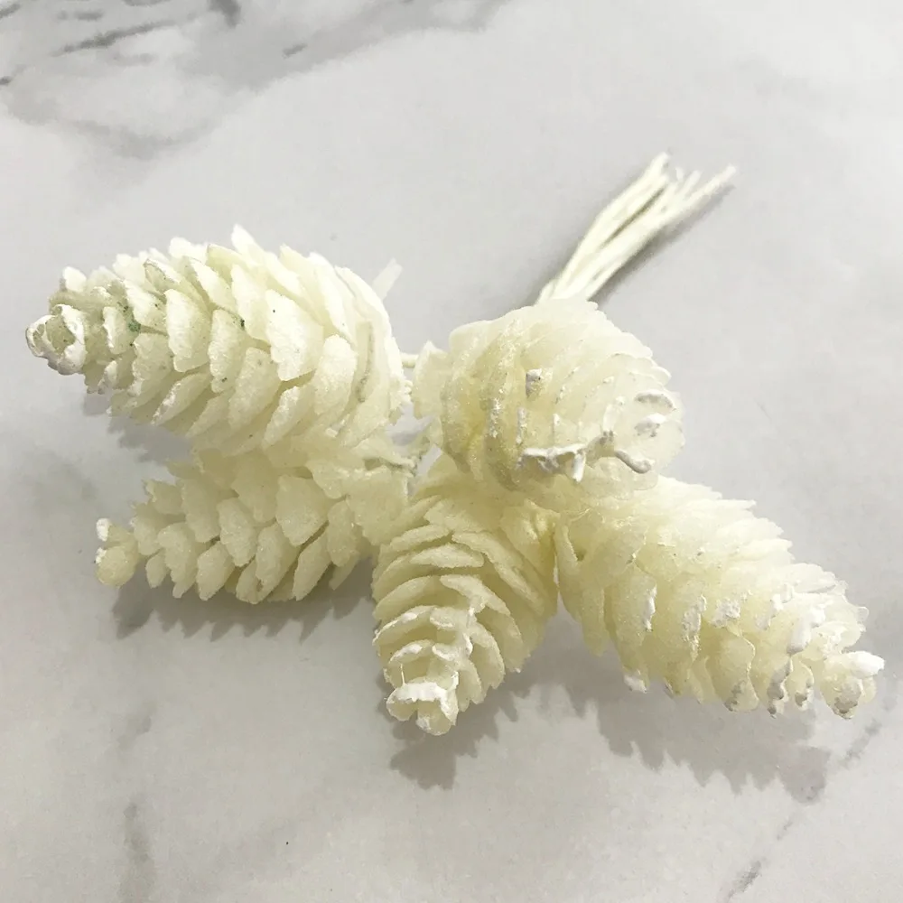 6/10/12/70/90pcs Hybrid Ivory Flower Cherry Stamen Berries Bundle DIY Christmas Wedding Cake Gift Box Wreaths Decor