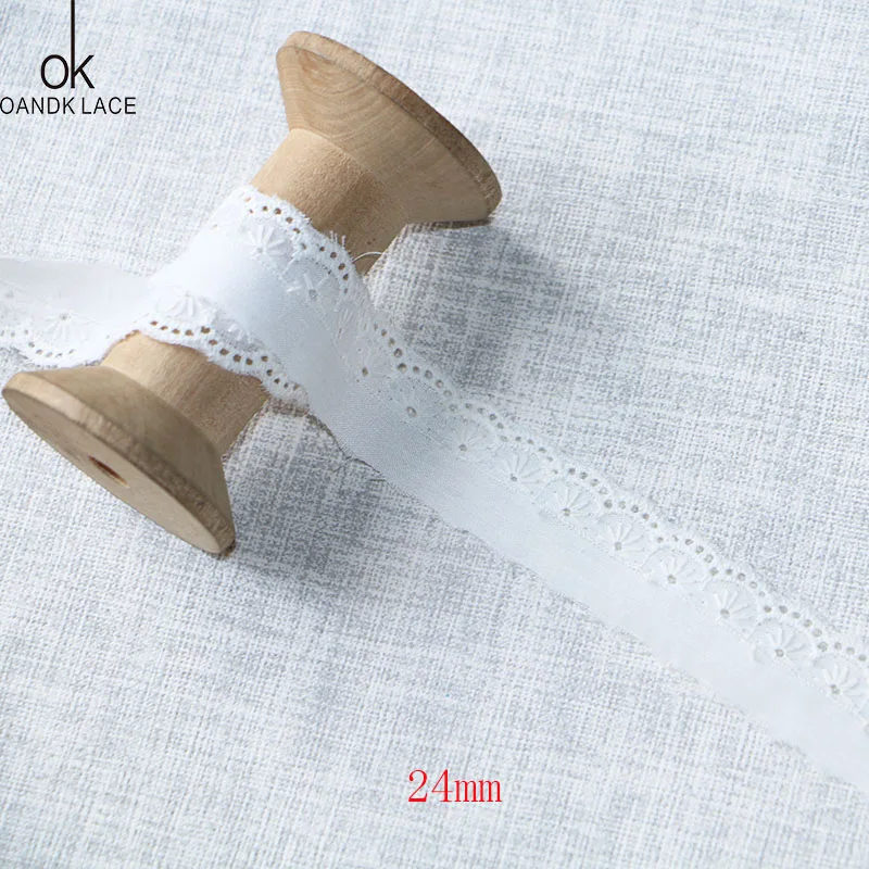 2 ярдов 1,8-6,3 см высококачественные кружевные украшения белый хлопок вышивка полое хлопковое кружево DIY одежды оптом