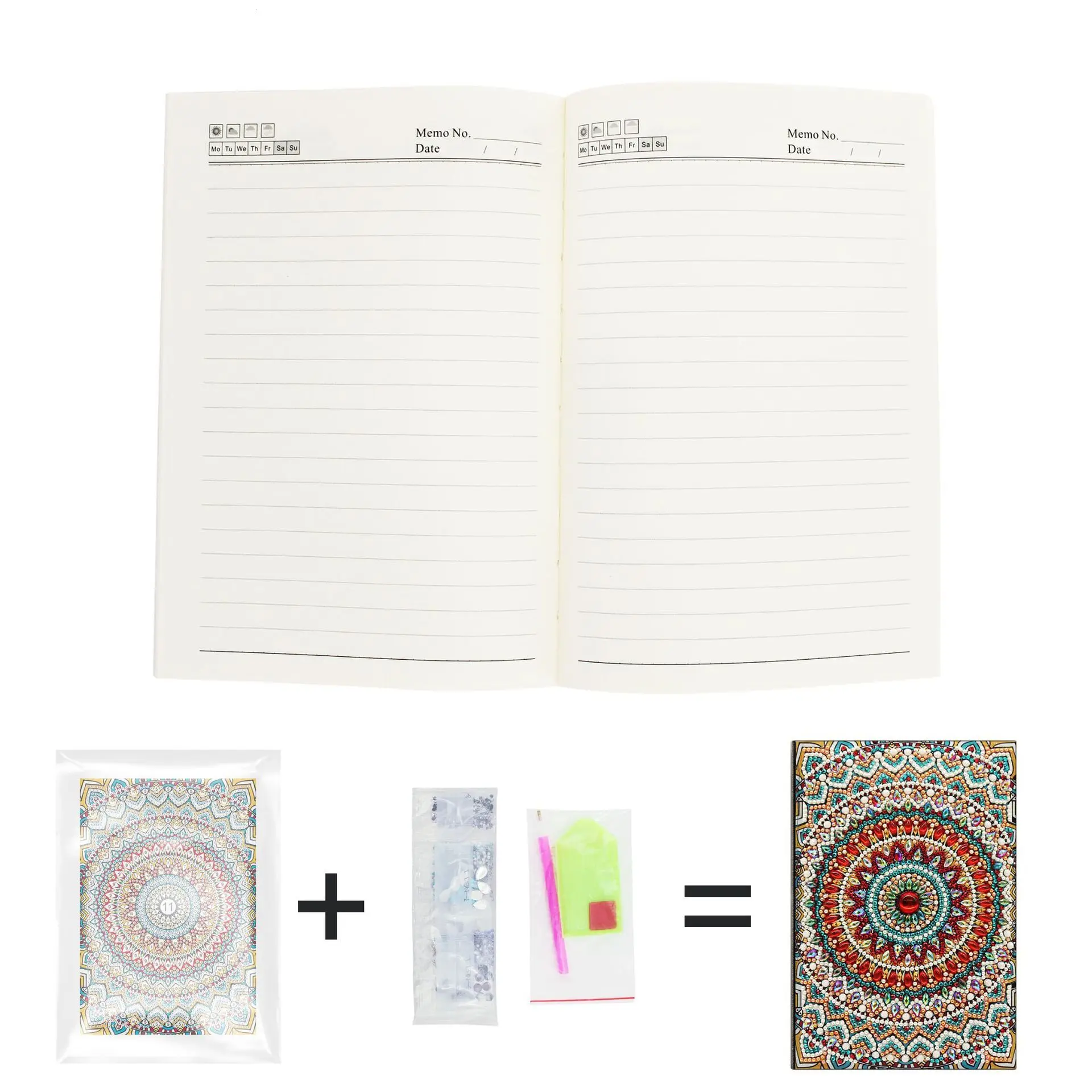 5D Diy Diamond Painting Notebook Originality Notepad Hard Cover Diamant Embroidery Full Round Drill A5 Diary Manual Gift