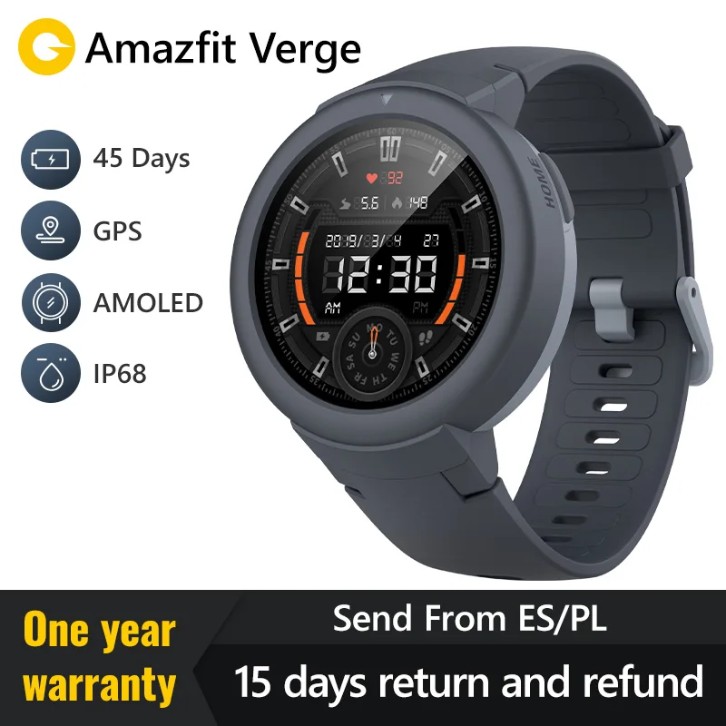 Huami Amazfit Verge русский умные часы Спорт Смарт 3 gps Bluetooth воспроизведения музыки вызова