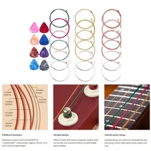 

Guitar Set Of Three Group Guitar Strings Plus Eight 0.46mm Picks Guitar 90 Cm Strings And Picks Acoustic Folk Guitar Part