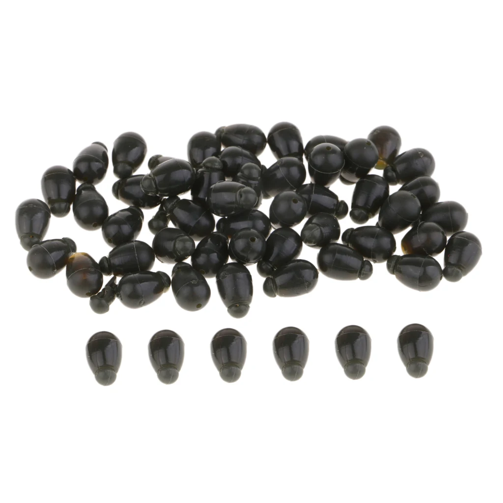 50x Plastic Quick Change Beads Method Feeder Fishing Bead for Carp Durable, Lightweight, Dark Green