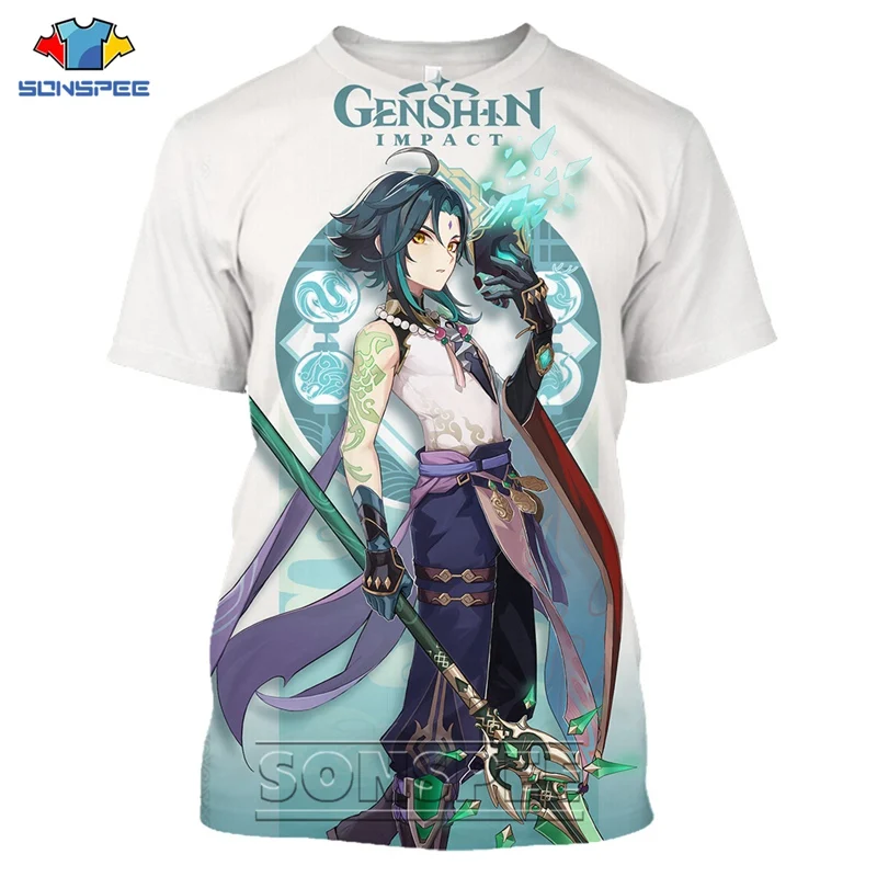 

SONSOPP Hot Game Genshin Impact 3D Print Women Men Summer Short Sleeve Anime Tshirts Casual Streetwear T shirts Oversize 6XL Tee