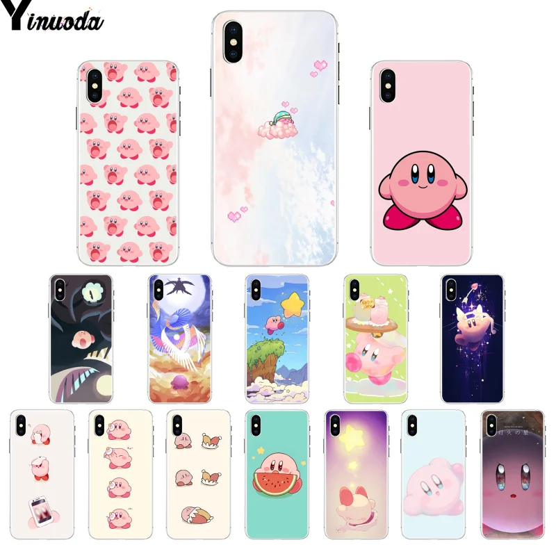 

Yinuoda Game Kirby Series Cute Pink Cartoon Smart Cover Soft Shell Phone Case for Apple iPhone 8 7 6 6S Plus X XS MAX 5 5S SE XR
