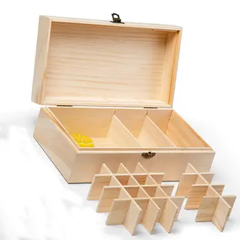 

Detachable Grid Wooden Essential Oil Home Storage Box Storage Case Holder Container Organizer easy transport damaging sunlight
