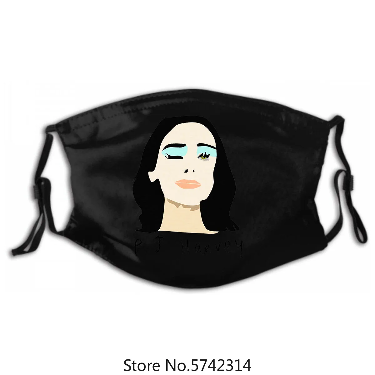 

Pj Harvey Mask Indie Punk Alternative Rock Music Washable Reusable Mask with PM2.5 Filters 5 Layers of Protection