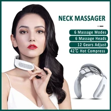 

Massager Neck 4/6 Heads Electric Cervical Massager Kneading Hot Compress Pulse Neck Shoulder Back Relaxation Tool Health Care