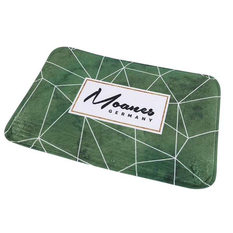 Household White Flower Fresh Green Leaf Pattern Living Room Mat Bedroom Door Mat Bathroom Non-slip Mat