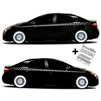 

For 1Set SG MOTIV Racing Vinyl Stripe Side Graphics 020 - Decal Sticker - JDM Euro Import American Universal