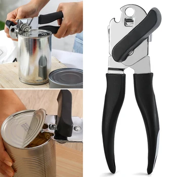 

Large Turn Knob Can Opener With Stainless Steel Blades and Soft Edge Grip Smooth Operation Kitchen Accessory HFing