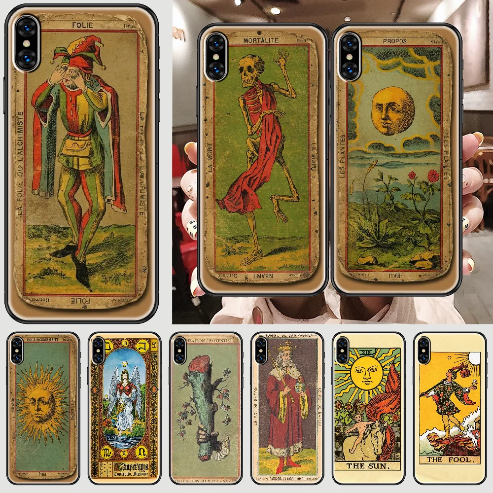 Чехол для телефона в стиле ретро с изображением карт Таро iphone 5 5s se 2 6 6s 7 8 12 mini plus X XS