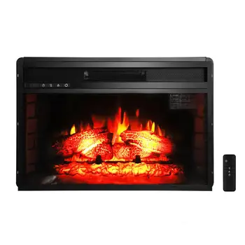 

ZOKOP SF122-26AI 26 inch 1500w Embedded Fireplace Inclined Wall Tile Fake Wood Single Color Quartz Tube with Large Remote