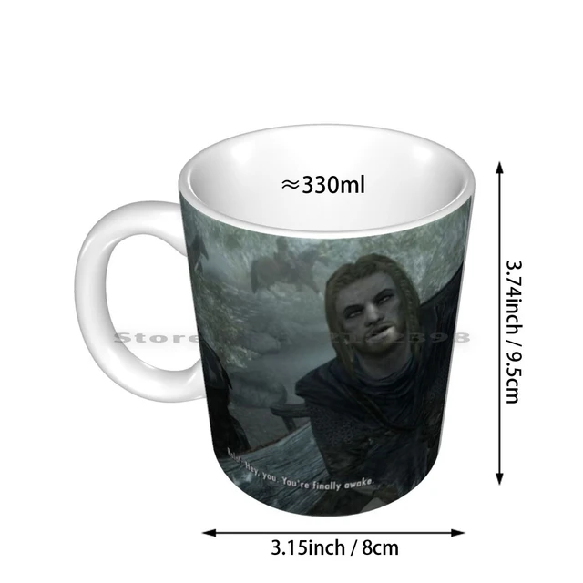 Hey You're Finally Awake Heat Color-changing Mug & Ceramic Mug 11oz 15oz,  Skyrim Coffee Mug, Elder Scrolls Mug, Skyrim Magic Mug 