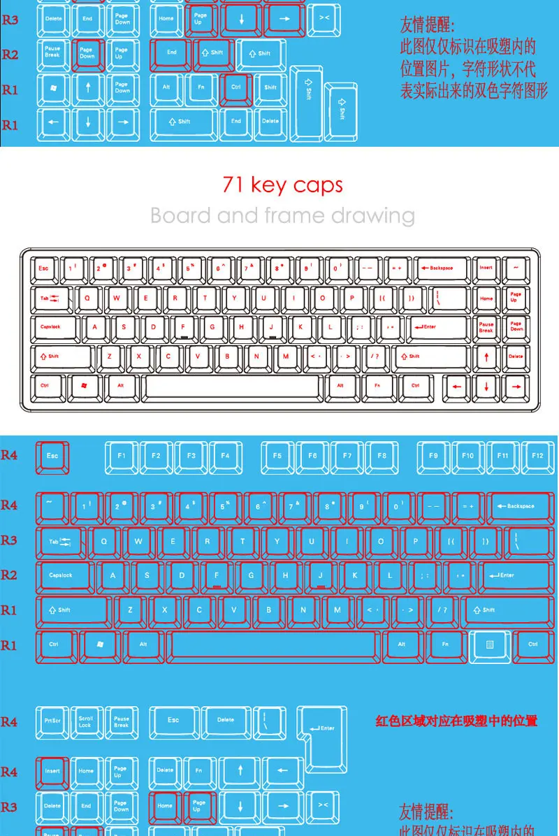 118keys OEM Mini Keycaps For Gaming Mechanical Keyboard 61/64/68/71/78/82/84/87 Keys Keyboard ISO Layout Spanish/French/English best office keyboard