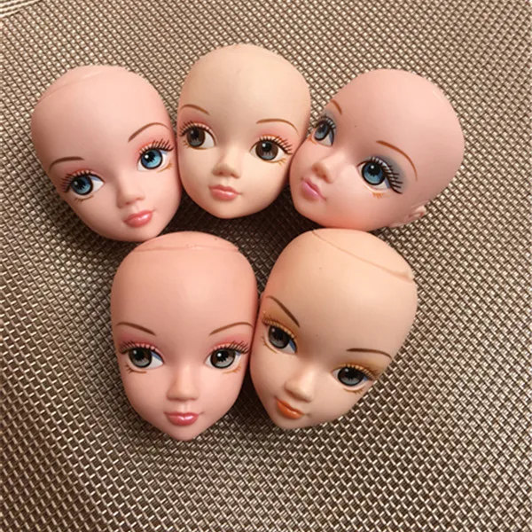 Kurhn Girl Doll Head Toys Parts Kids Playing House DIY Toy Girl Gift Toy Good Makeup Heads