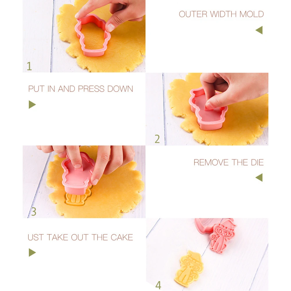 6pcs/set Halloween Cookie Cutters Mold Plastic Bakery Mold Cake Decorating Tools Baking Accessories Party Decoration