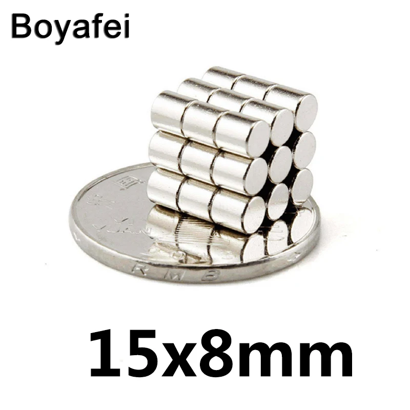 

50/100/150pcs Earth 15x8mm Neodymium Permanent Magnet Disc Round Cylinder MagnetS Rare Powerful