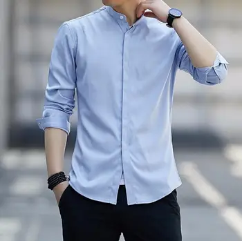 

2020 NEW autumn men's long-sleeved shirt maa1 men's casual shirt men's slim solid color TT27C-9