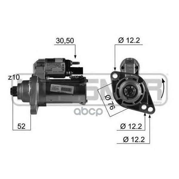 Стартер Messmer Audi A3/Seat Altea/Ibiza/Leon/Toledo/Skoda Octavia/Vw Golf/Jetta/Passat/Polo Era арт. 220445