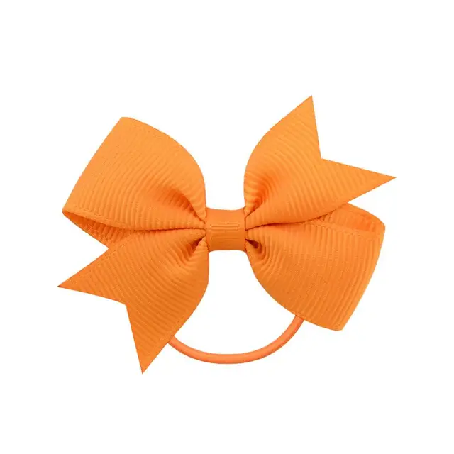 1Pcs Novelty Small Mini Solid Baby Elastic Rubber band Head rope Ribbow Bow Tie For Girls Headwear Hair Accessories 9