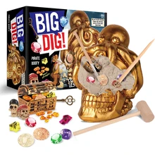 

Pirate Treasure Dig Kit Gold Skull Pirate Booty Excavation Kit Archaeology Dig-out Early Education Toys For Children STEAM Toys