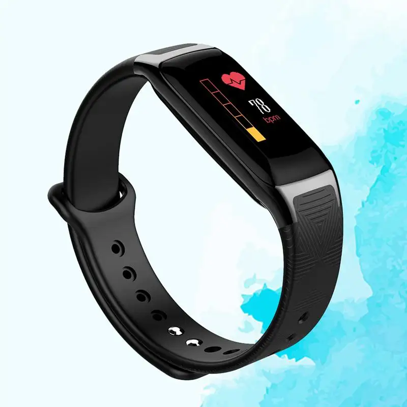 Fitness Tracker Waterproof Fitness Watch Heart Rate Monitor Activity Tracker Smart Bracelet Pedometer Wristband(Black)