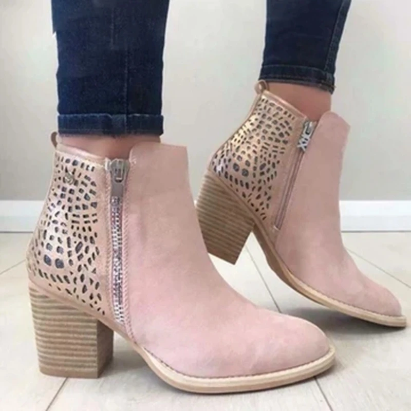 

MoneRffi Ankle Boots Women Sexy Hollow Luxury High heels Woman Designer Sandals Ladies Shoes Mesh Boot Female Shoe