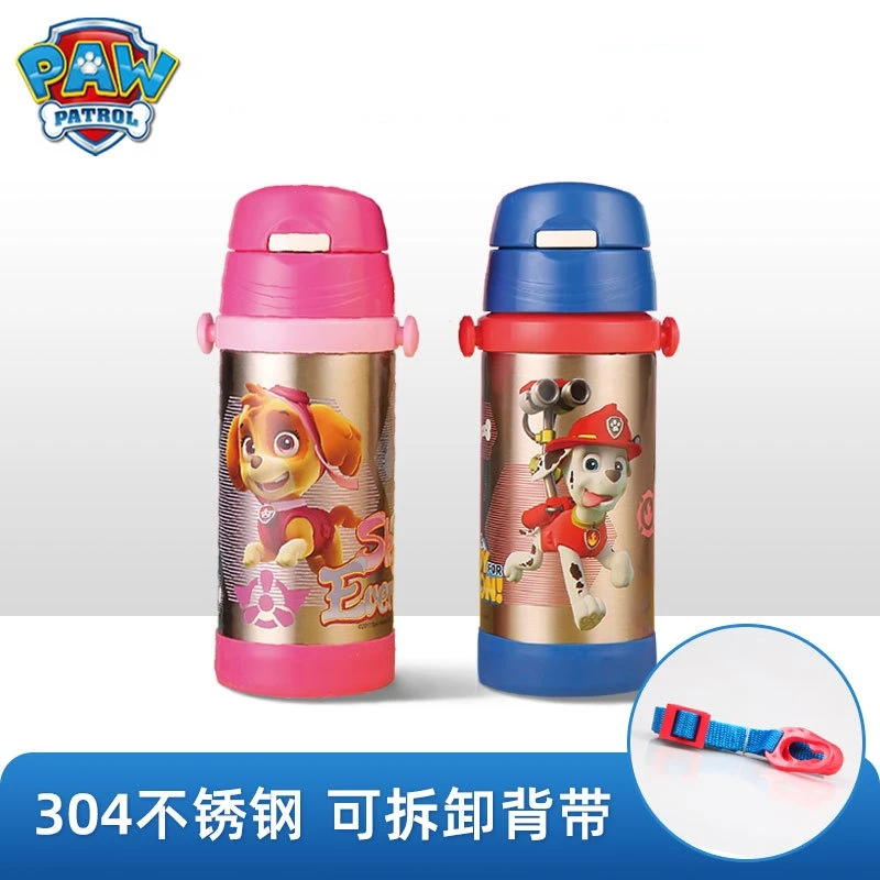 Paw Patrol Children's Cartoon Cute Vacuum Flask Baby Outing Portable Strap Stainless  Steel Vacuum Flask Girl Kids Birthday Gift